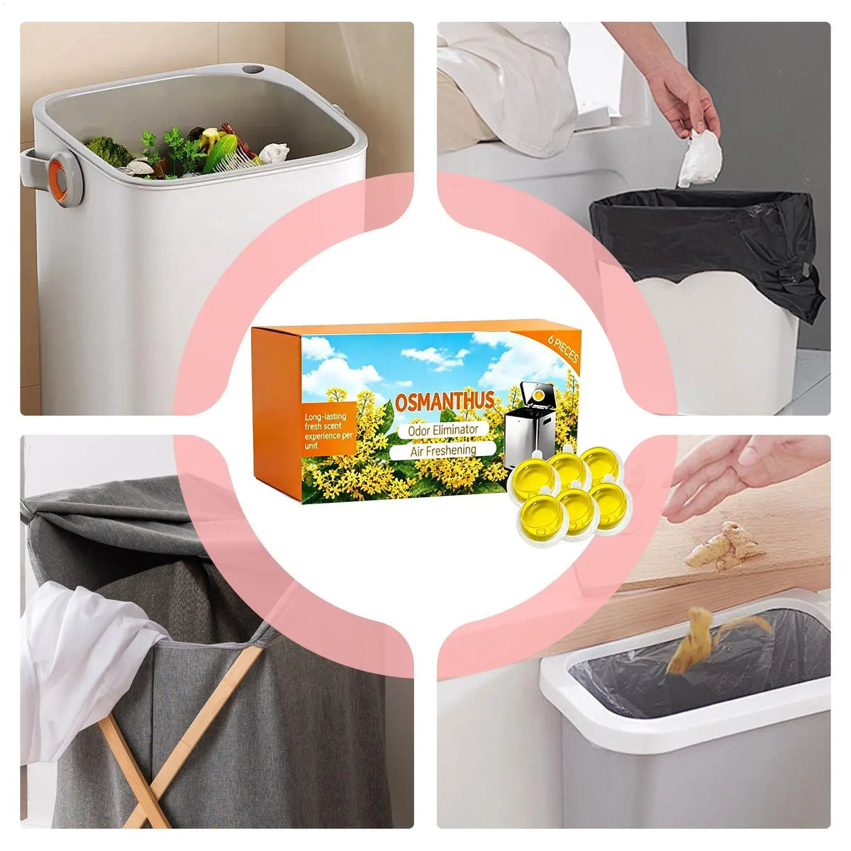 Trash Can Freshener 6-Pack – Citrus Gel Odor Absorber Trash Can Deodorizer Axl
