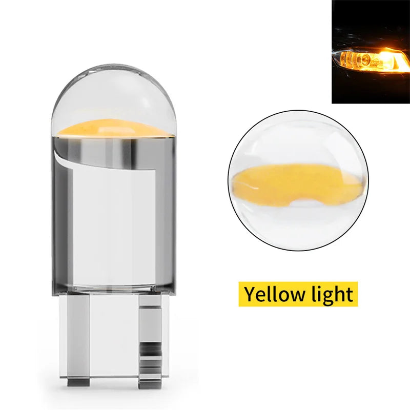 T10 W5W COB LED Bulb 6000K – License Plate & Dome Light 12V Automotive LED Bulb Axl one size Yellow