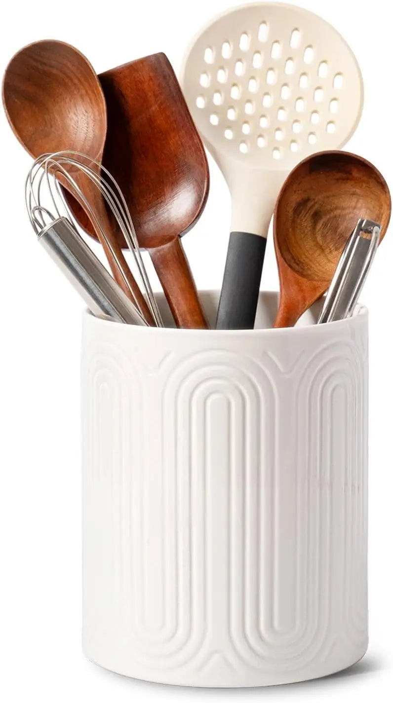 Ceramic Arch Utensil Holder – Farmhouse Kitchen Organizer Utensil Holder Axl 1PCS