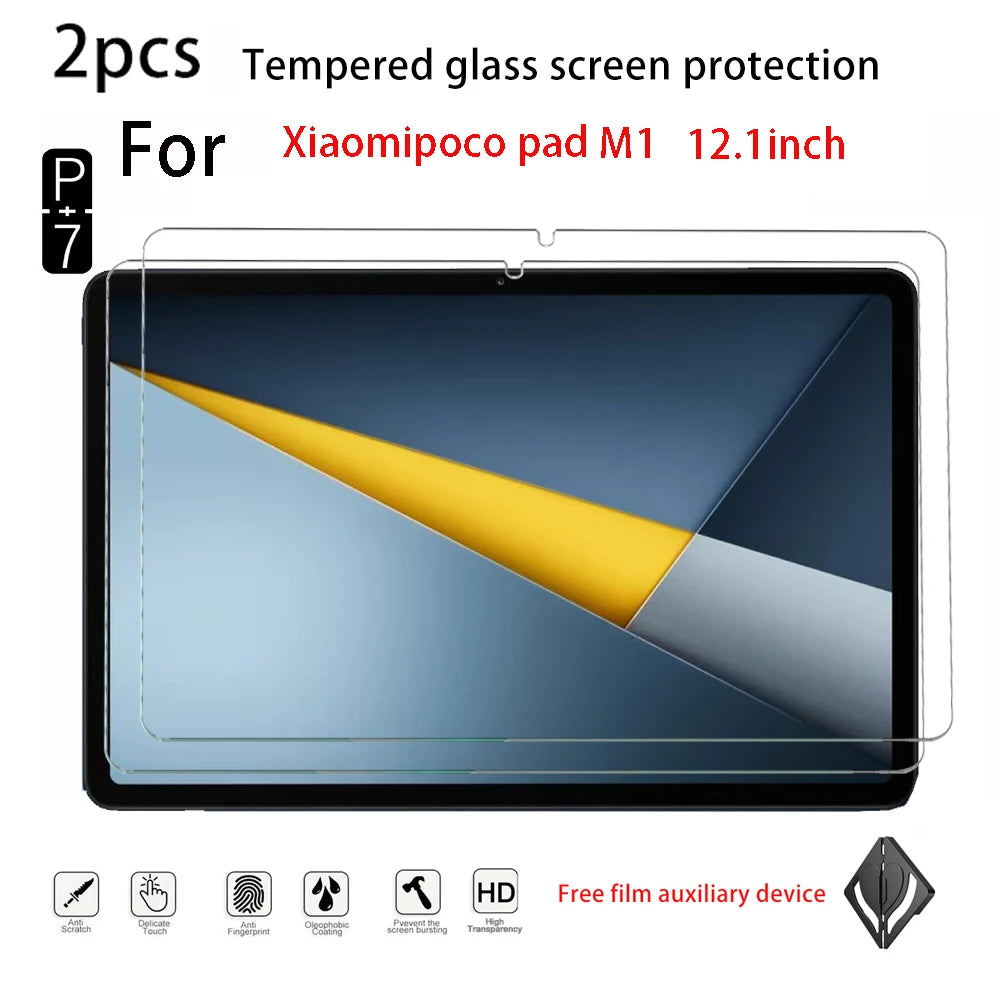 2-Pack HD Tempered Glass Screen Protector Xiaomi Poco Pad Tablet Screen Protector Axl xiaomipoco M1 12.1