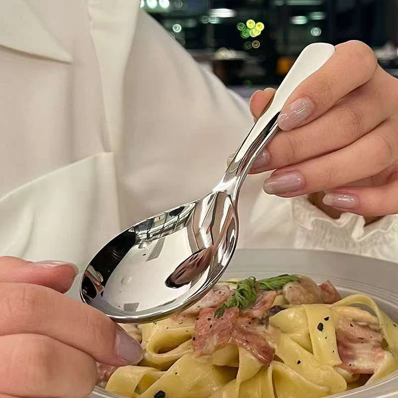 Long-Handle Stainless Steel Dinner Spoon – Stirring & Serving Dinner Spoon Axl