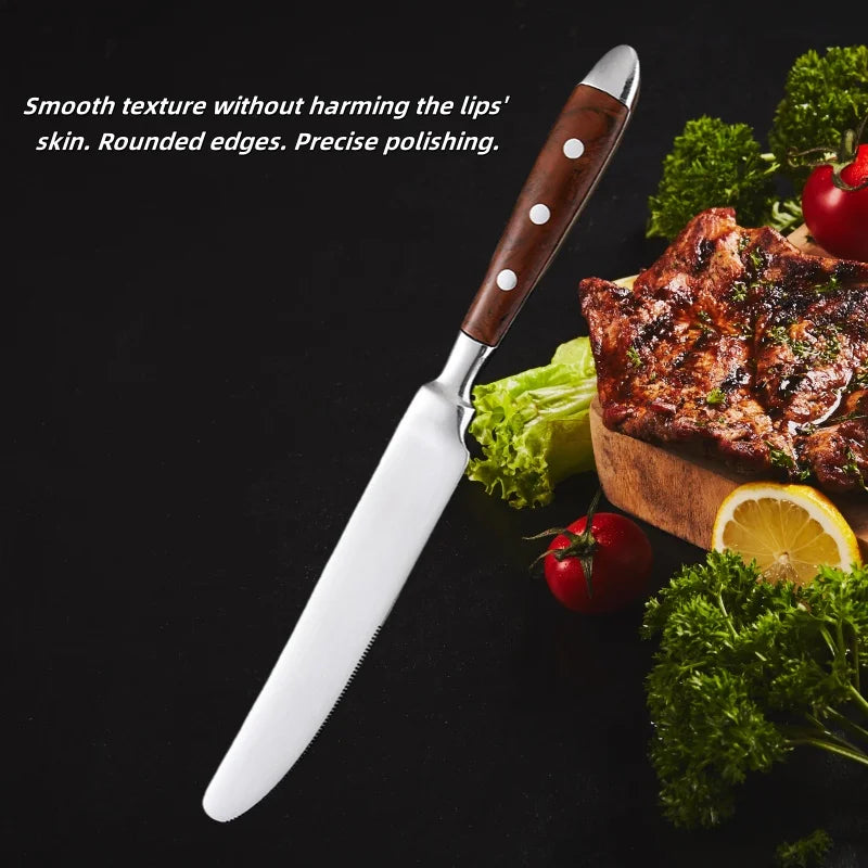 Elegant Stainless Steel Cutlery Set – Fork, Spoon & Steak Knife Stainless Steel Flatware Axl