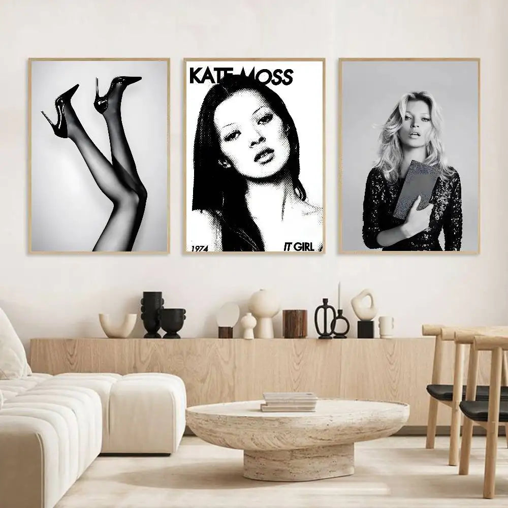 Kate Moss Fashion Art Poster – Self-Adhesive Waterproof Wall Decor Wall Art Poster Axl