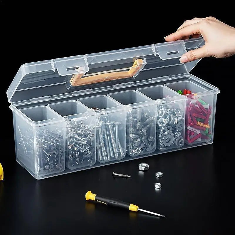 Multi-Compartment Transparent Tool Organizer Storage Box Tool Storage Box Axl
