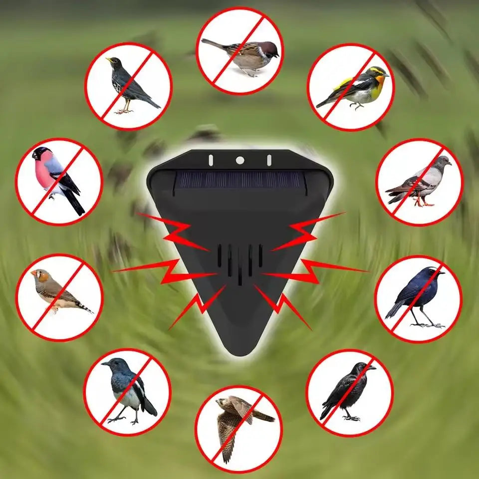 Solar Animal Repeller 129dB Waterproof Outdoor Bird & Pest Deterrent Solar Animal Repeller Axl