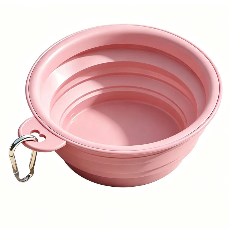 Foldable Dog Travel Bowl – Portable Collapsible Pet Bowl Collapsible Pet Bowl Axl Pink