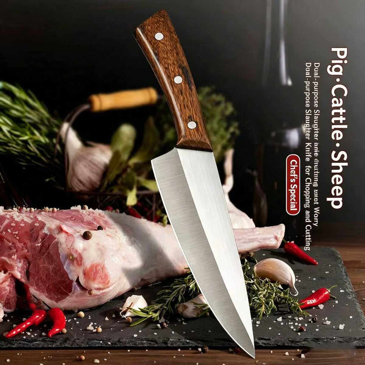 Heavy-Duty Boning Knife – Sharp Blade & Wooden Handle Boning Knife Axl