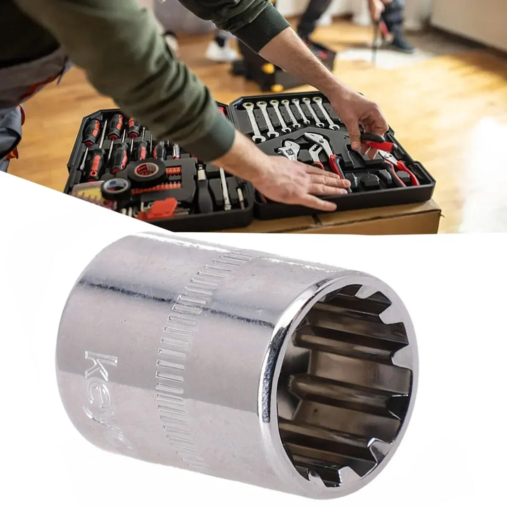 12-Point Socket Bit 1/4" Drive – Short Head 4–14mm Chrome Socket Bit Axl