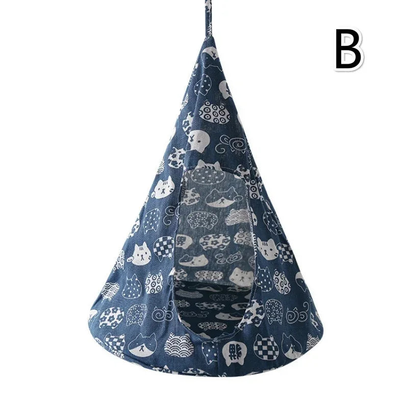 Hanging Cat Hammock Bed – Linen Cage Basket S/L Size Cat Hammock Bed Axl S B