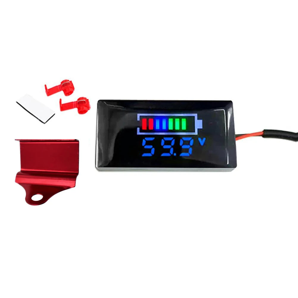 Mini LED Digital Voltmeter DC 12V–150V | Motorcycle & EV Digital Panel Voltmeter Axl Bracket Red blue China Mainland