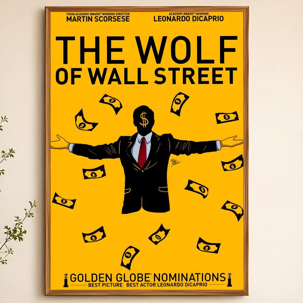 Wolf of Wall Street Movie Poster – Peel & Stick PVC Wall Art Movie Wall Poster Axl