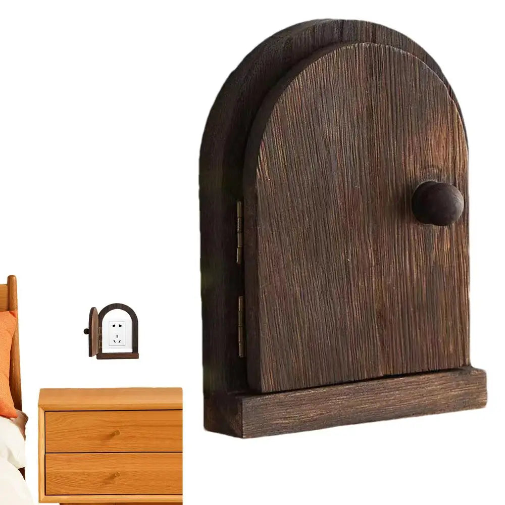 Fairy Door Wooden Wall Outlet Cover – Decorative Socket Frame Wall Socket Cover Axl paulownia wood