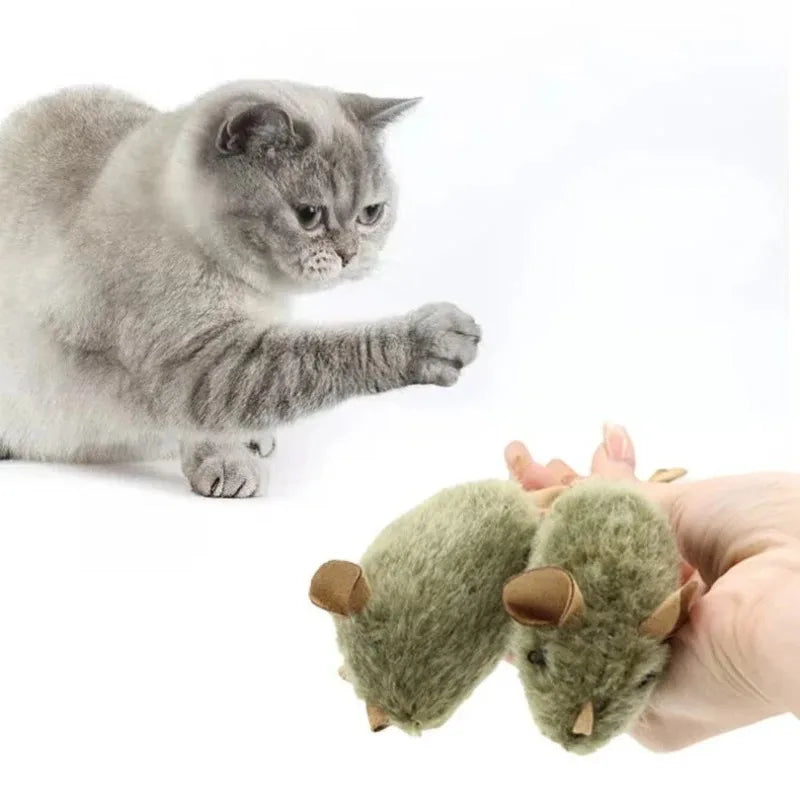 Interactive Chirping Plush Mouse Cat Toy – Bite-Resistant Kitten Interactive Cat Toy Axl