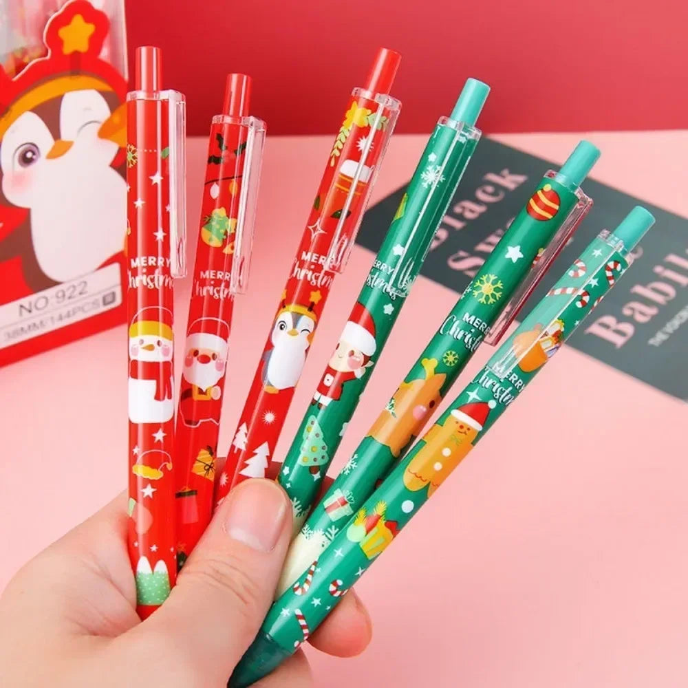 10-Pack Christmas Cartoon Gel Pens 0.5mm Black Ink | Press Pens Gel Pen Set Axl