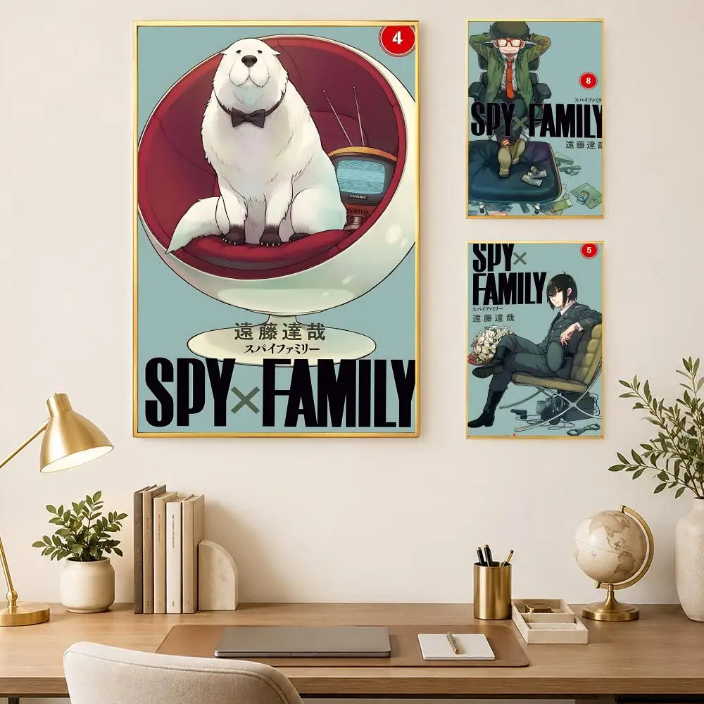 Spy x Family Anime Wall Poster – Self-Stick Waterproof HD Art Anime Wall Poster Axl