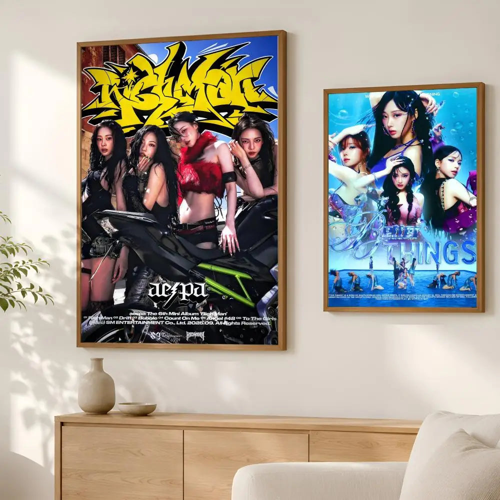 aespa HD Self-Stick Music Poster – Waterproof K-Pop Wall Art Wall Art Poster Axl