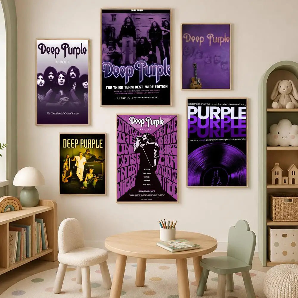 Deep Purple Band HD PVC Wall Art Poster – Self-Stick Decor Wall Art Poster Axl