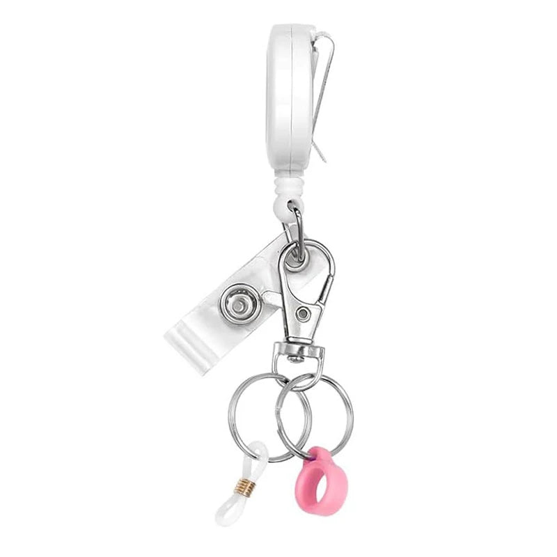 Retractable Badge Reel Keychain with Pen Holder & ID Clip Badge Reel Keychain Axl A3