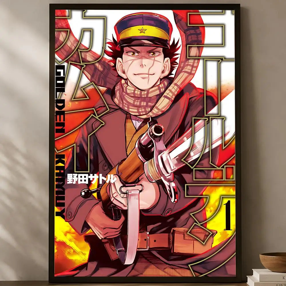 Golden Kamuy Manga Poster – Self-Stick Waterproof Wall Art Manga Wall Poster Axl White03 40X50cmNoframe
