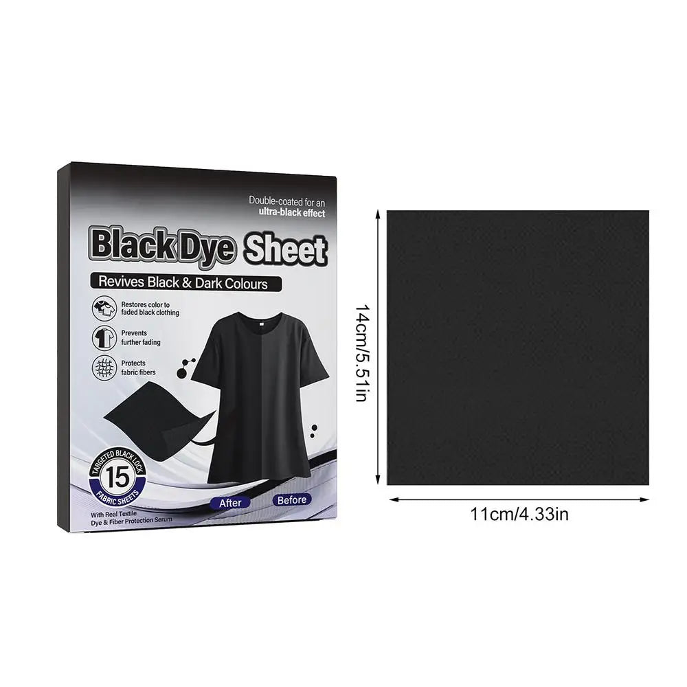 Black Dye Laundry Sheets 15-Pack – Fabric Color Restorer Fabric Dye Sheets Axl 15 pieces
