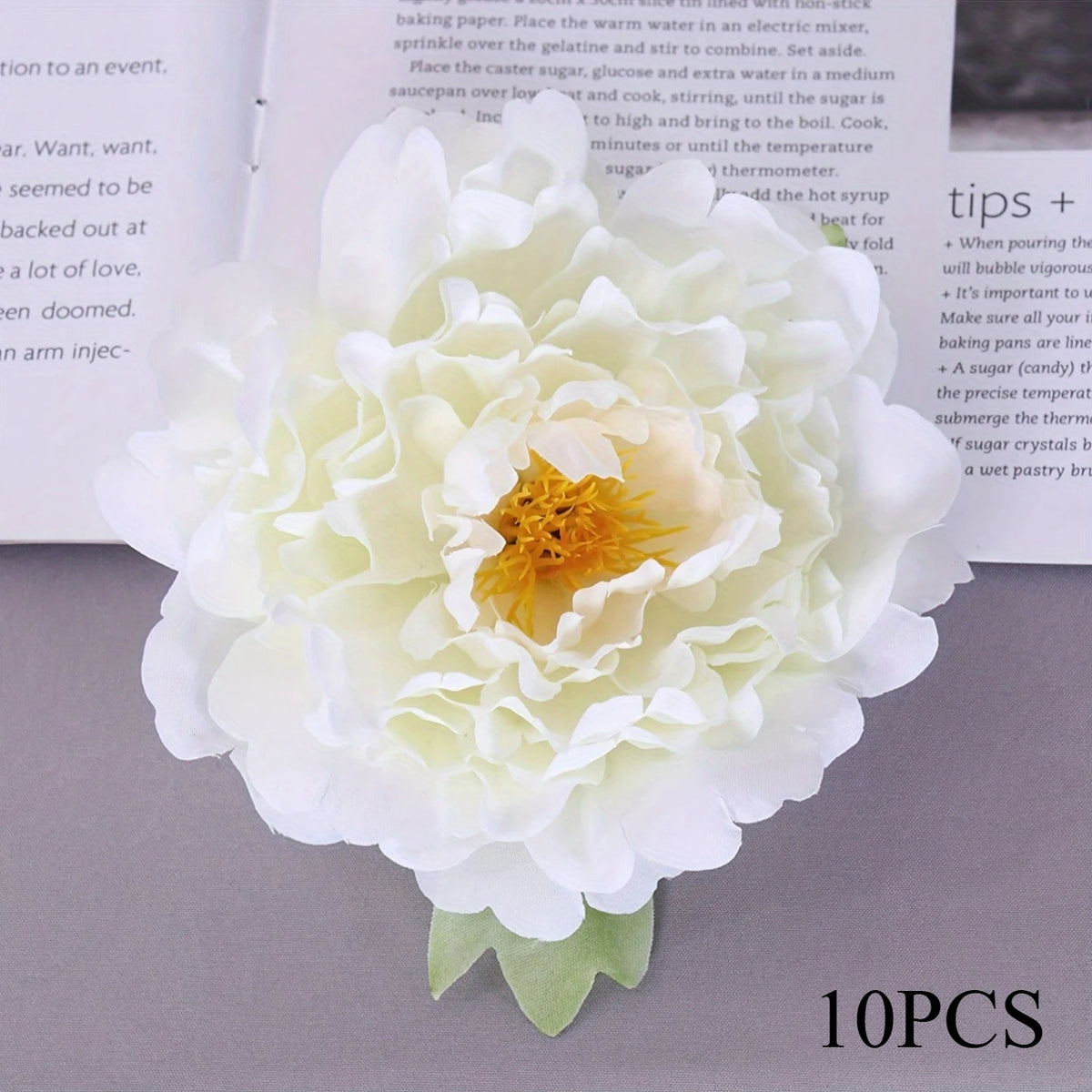 10 Artificial Peony Flower Heads – Wedding & Home Decor Artificial Flower Decor Axl White