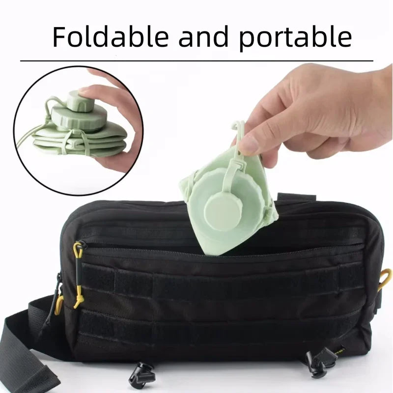 600ml Silicone Folding Water Bottle – BPA-Free & Portable Folding Water Bottle Axl