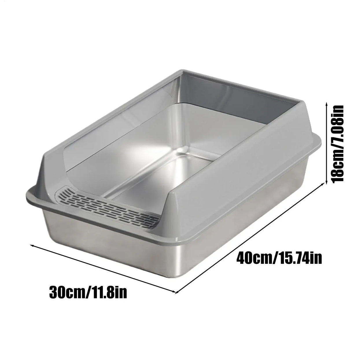 Semi-Enclosed Cat Litter Box with Scoop – Deep Basin & Splash Guard Cat Litter Box Axl