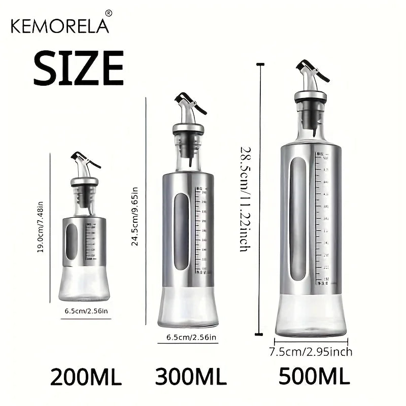 KEMORELA Glass Olive Oil Dispenser Bottle with Switch & Scale Oil Dispenser Bottle Axl