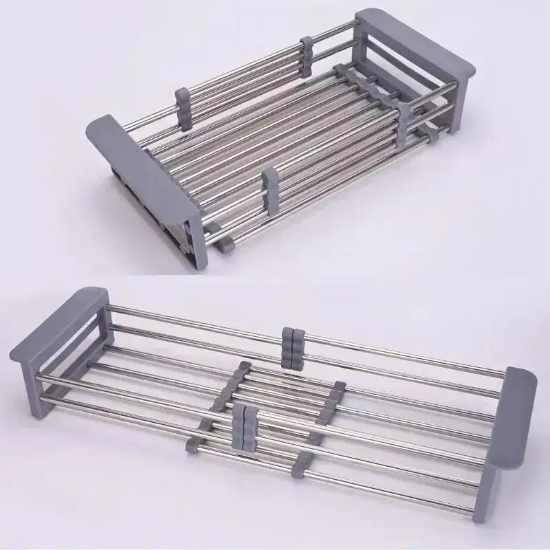 Adjustable Stainless Steel Sink Dish Drying Rack & Drain Basket Sink Dish Drying Rack Axl Random color