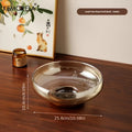 KEMORELA Glass Fruit Bowl – Stackable Footed Kitchen Decor Glass Fruit Bowl Axl Amber