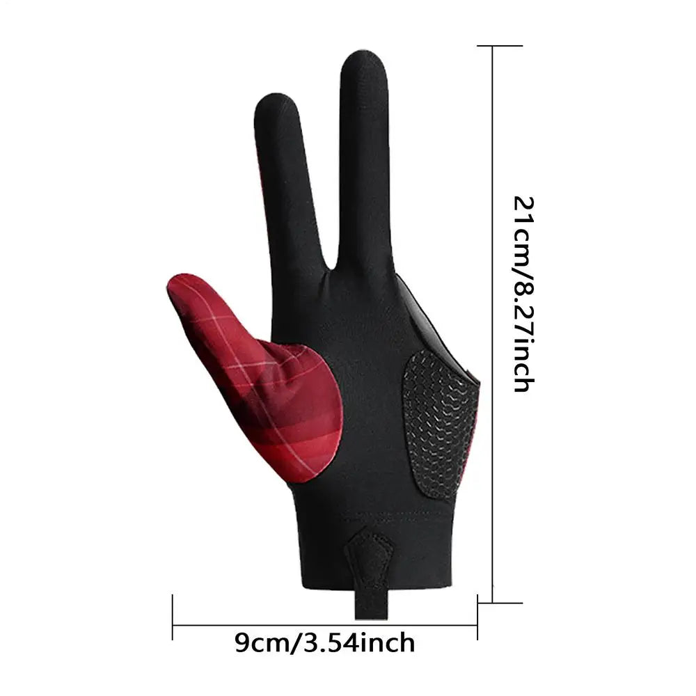 Fingerless Billiard Pool Glove – Non-Slip 3-Finger Cue Glove Billiard Cue Glove Axl wine red left hand