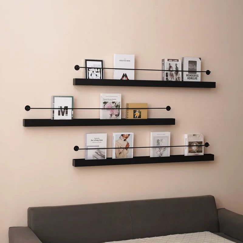 Nordic Wall-Mounted Magazine & Storage Rack | Wrought Iron Wall Storage Rack Axl