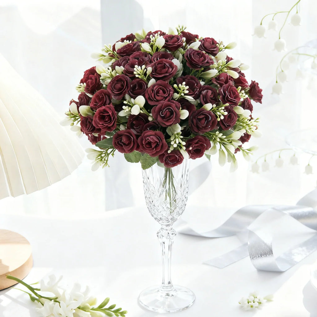 Artificial Silk Rose Bouquet – UV-Proof Wedding & Home Decor Artificial Silk Flowers Axl