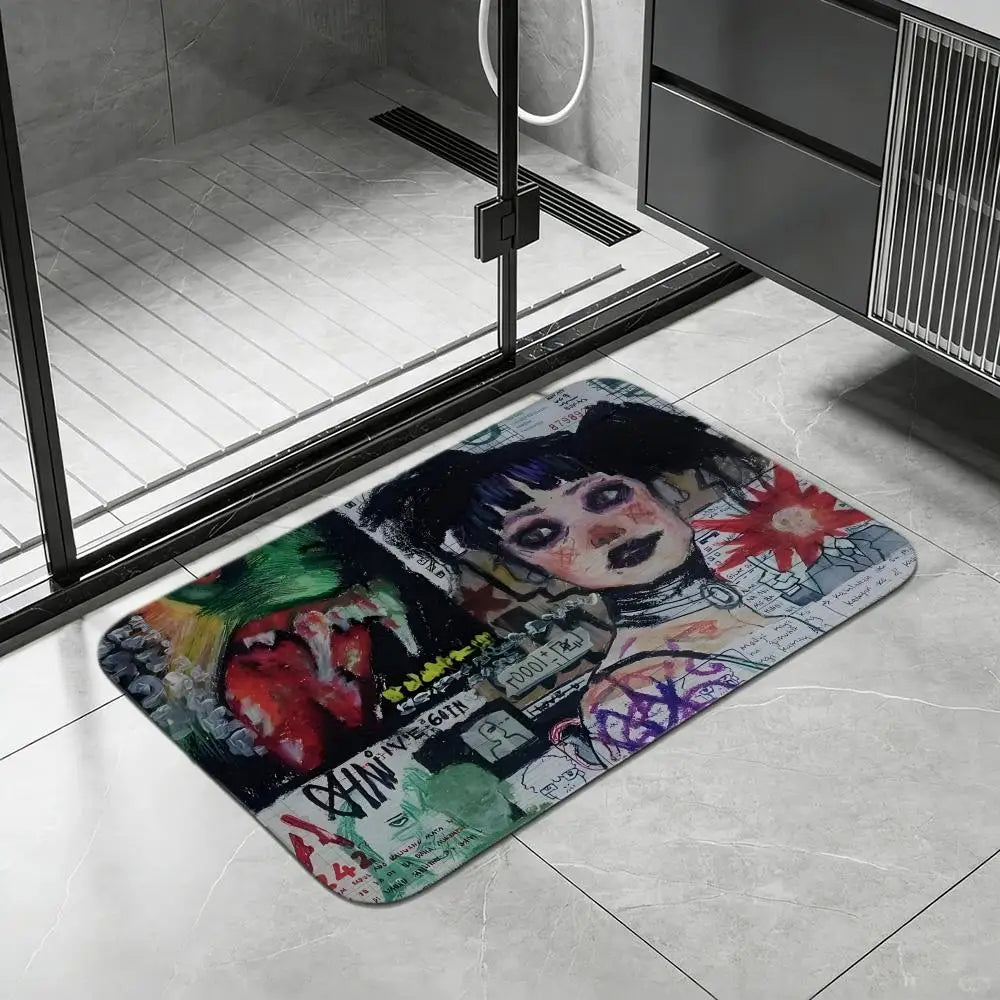 Diatomite Bath Mat – Quick-Dry Anti-Slip Anime Floor Mat Diatomite Bath Mat Axl White2 30x45cm