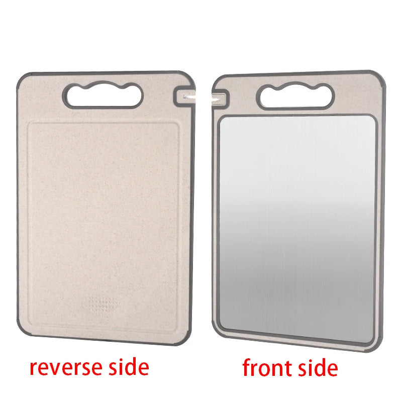 Dual-Sided Stainless Steel Cutting Board – Large Chopping Board Cutting Board Axl 1PCS Big size B