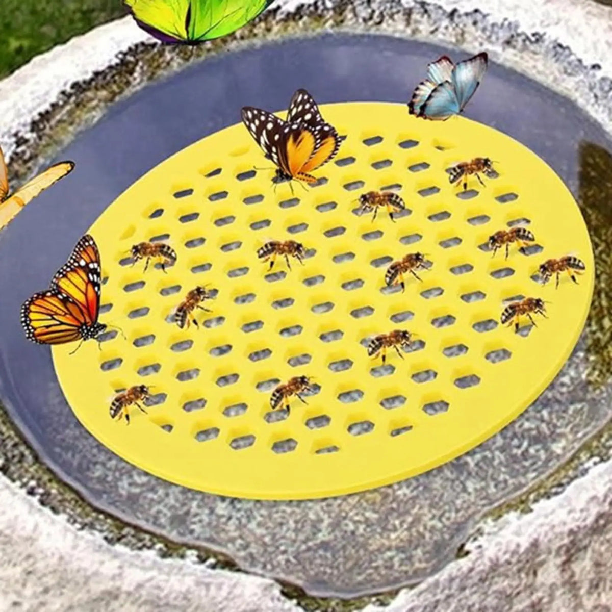 Floating Bee Island Waterer – Honeycomb EVA Drinking Tray Bee Waterer Tray Axl