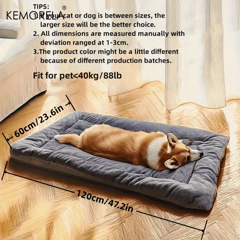 KEMORELA Extra Large Plush Dog Bed – Soft Pet Sofa Crate Mat Plush Dog Bed Axl Super Soft