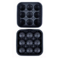 3D Soccer Ball Ice Cube Tray – 9-Grid Silicone Mold with Lid Silicone Ice Mold Axl Black