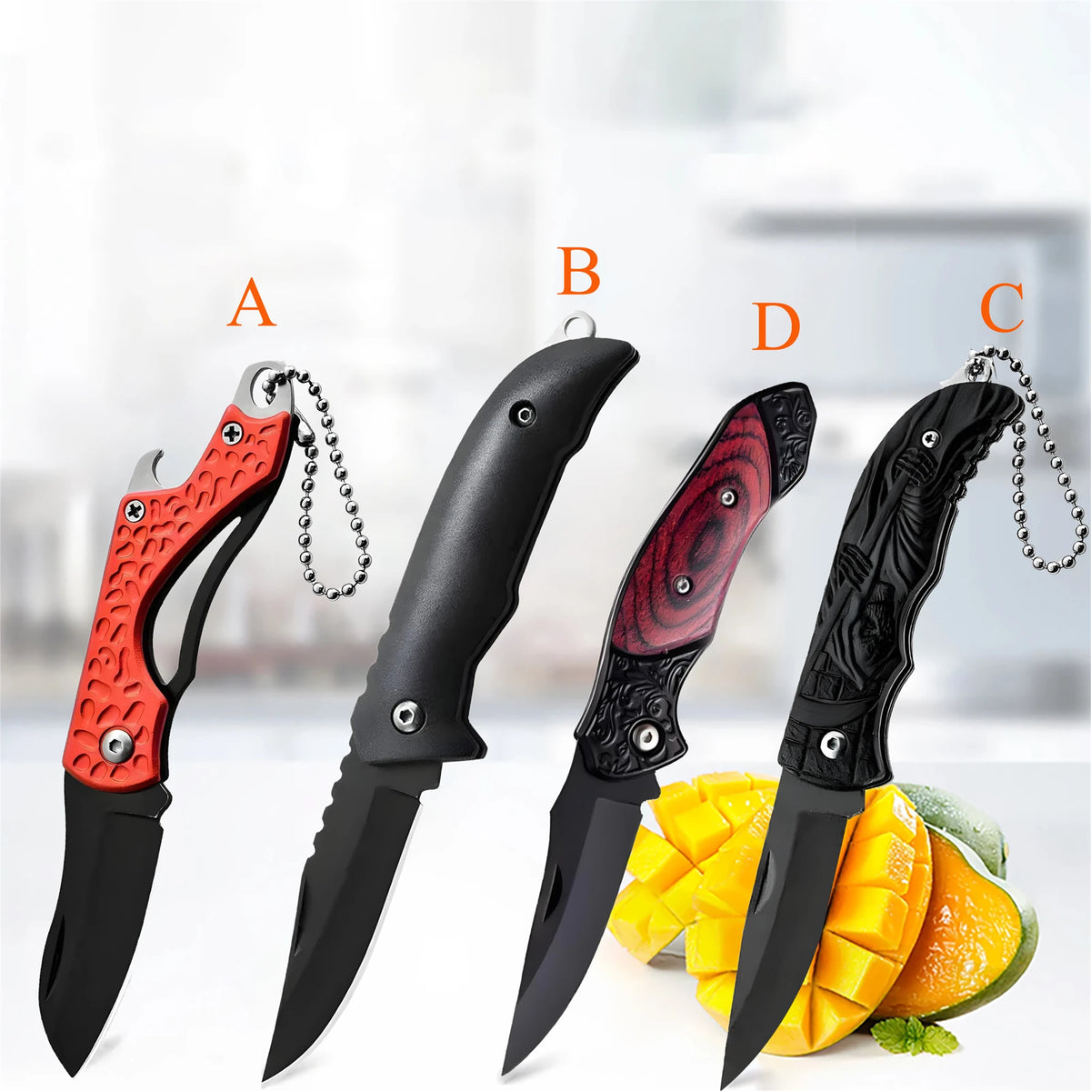 Stainless Steel Folding Paring Knife – Portable Kitchen Knife Folding Paring Knife Axl