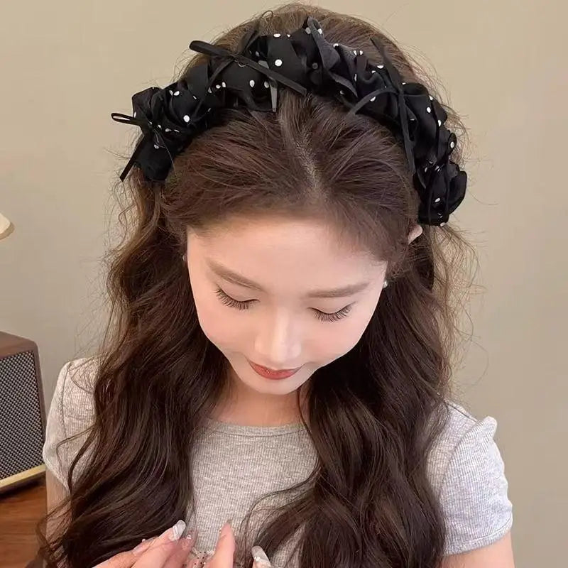 Vintage Polka Dot Bow Headband – Women's Princess Hairband Hair Headband Axl