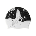 Silicone Swim Cap with Ear Protection – Printed Pool Hat Silicone Swim Cap Axl black