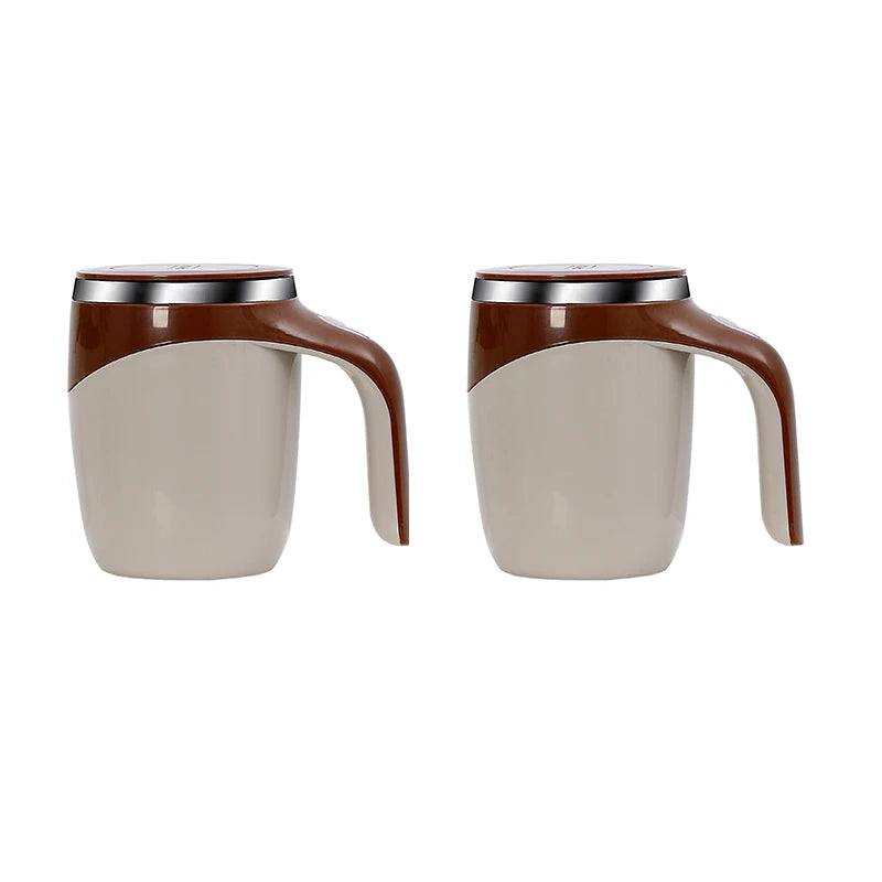 Electric Self-Stirring Mug – Battery Powered Coffee Mixing Cup Electric Stirring Mug Axl brown and brown