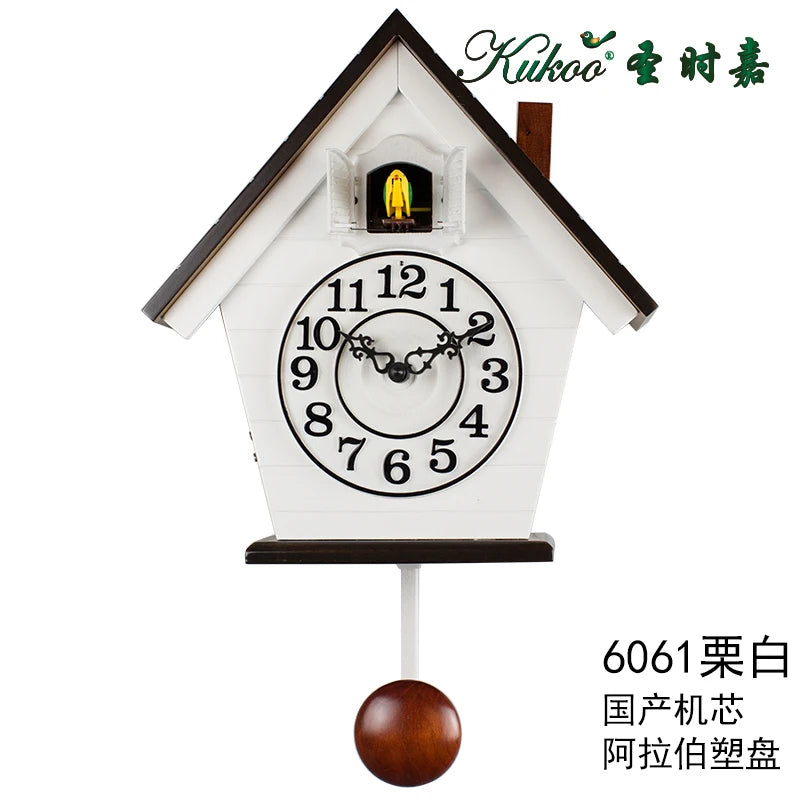 Wood Cuckoo Wall Clock – Bamboo Pendulum Bird Decor 12" Decorative Wall Clock Axl Style 1 29X44CM