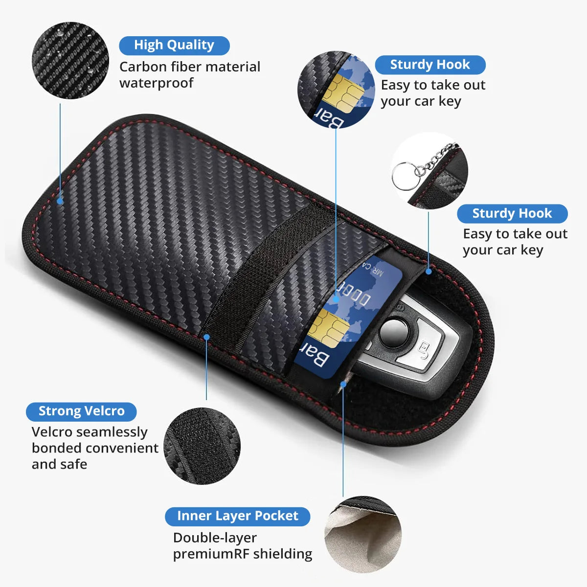 Faraday Bag Key Fob Protector – RFID Signal Blocking Pouch Key Fob Faraday Bag Axl