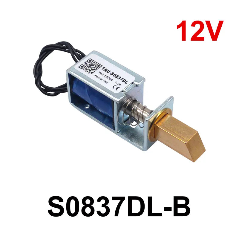 DC 6V/12V/24V Electromagnet Cabinet Door Lock – 10mm Stroke Electric Solenoid Lock Axl S0837DL B 12V 15N