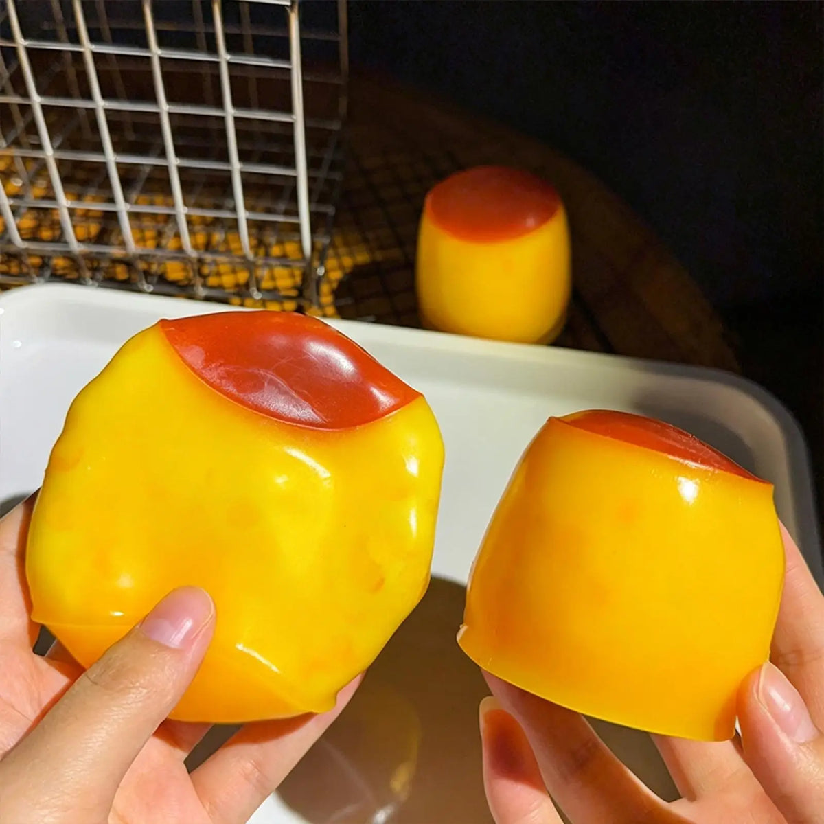 Caramel Pudding Squishy Fidget Toy – ASMR Sensory Squeeze Ball Squishy Fidget Toy Axl