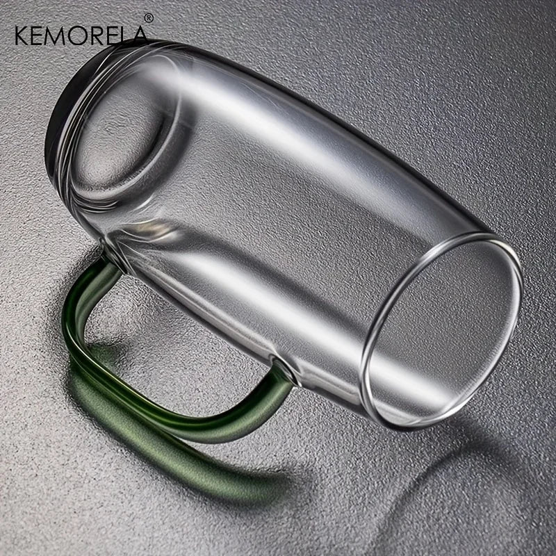 KEMORELA Heat-Resistant Glass Tea Cup with Handle | Microwave Safe Glass Tea Cup Axl