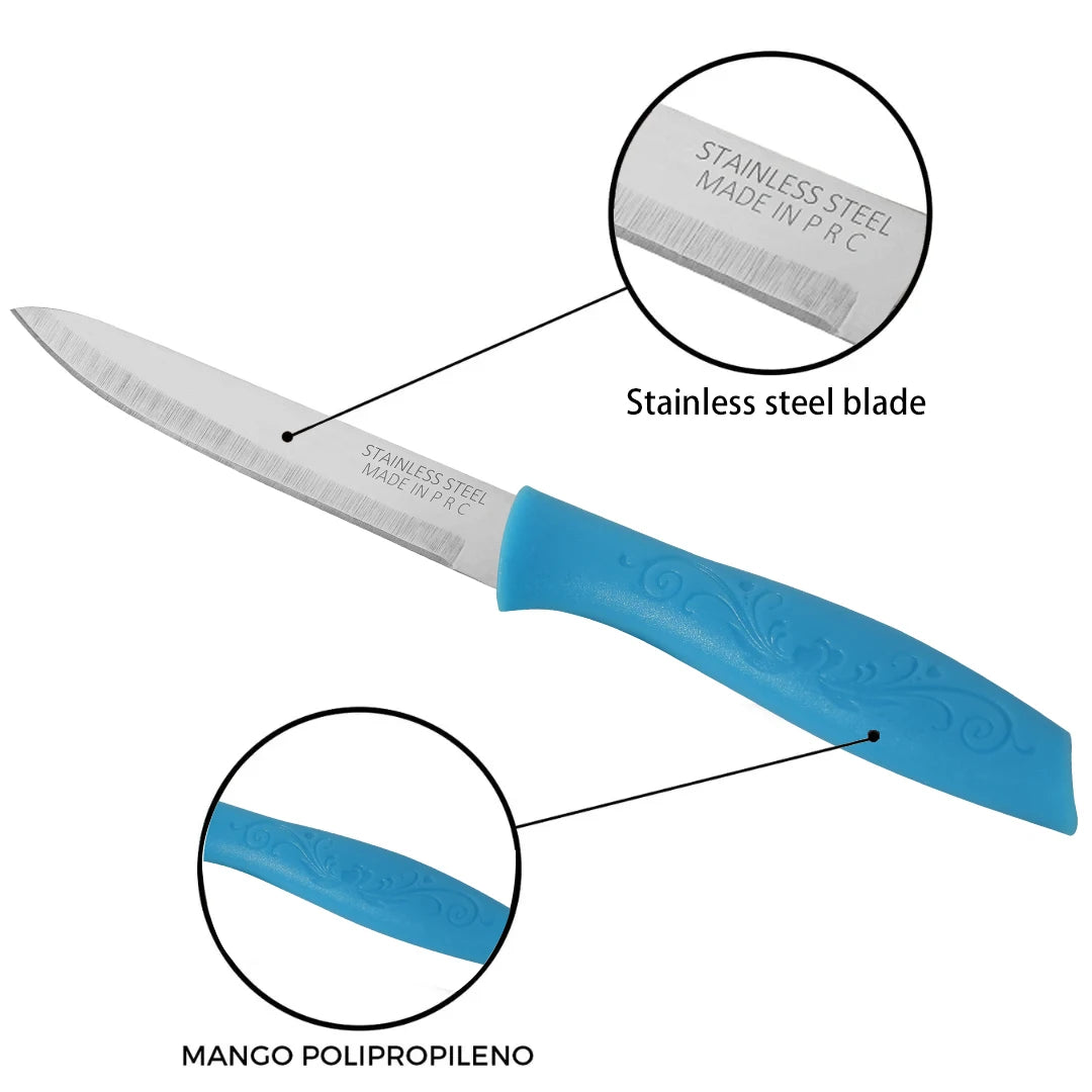 3-Piece Portable Fruit Knife Set – Sharp Stainless Kitchen Knives Kitchen Knife Set Axl