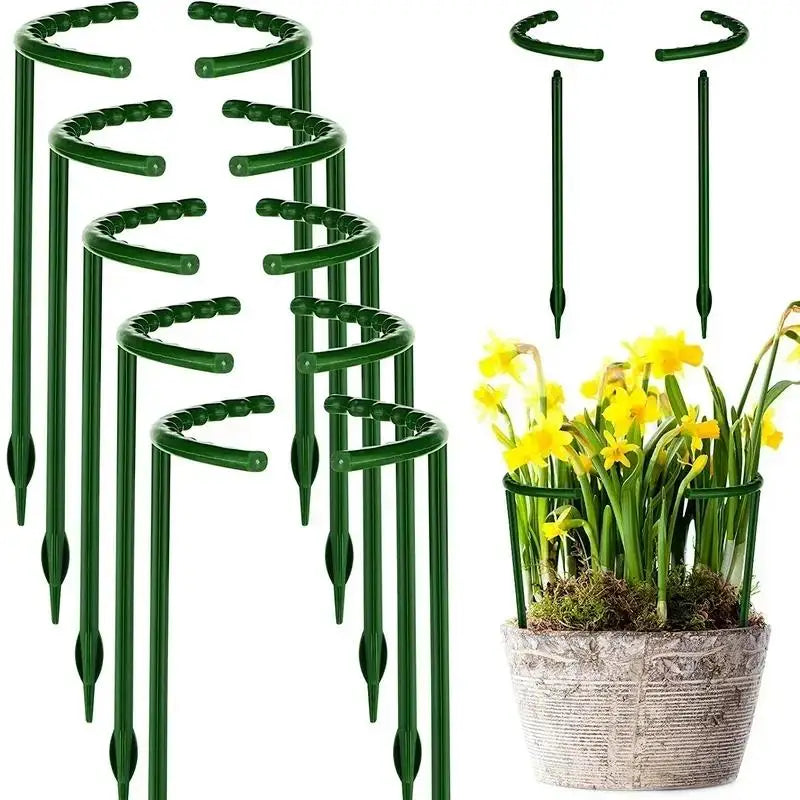 Semicircle Plastic Plant Support Stakes – 4pc Garden Flower Stand Plant Support Stakes Axl