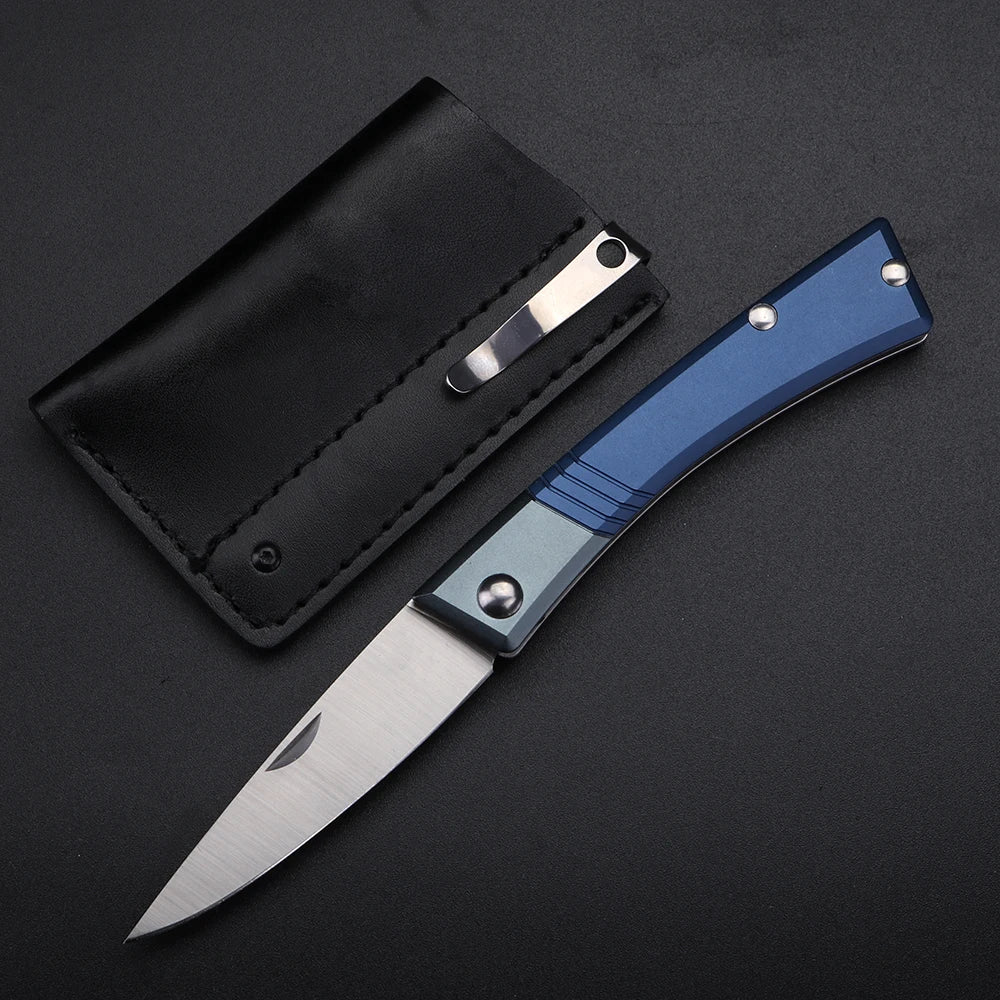 XUAN FENG M390 Folding Pocket Knife – Sharp Carbon Steel EDC Folding Pocket Knife Axl Blue